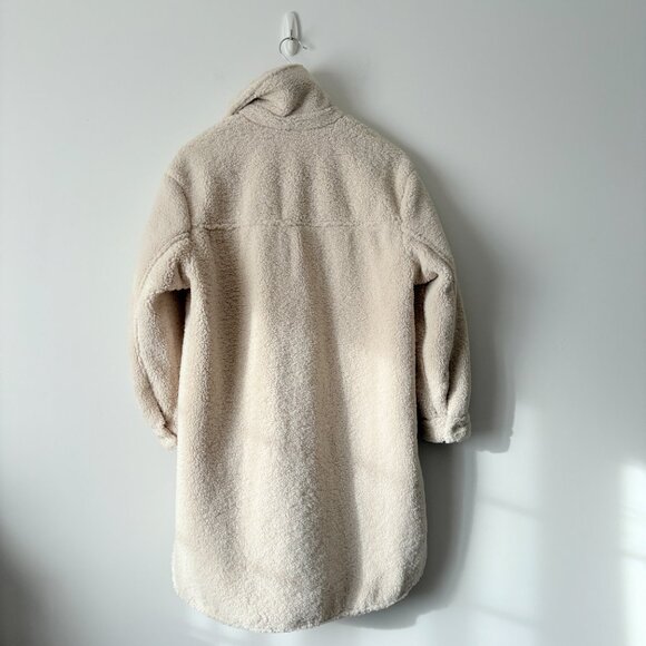 Abercrombie & Fitch Teddy Sherpa Shirt Jacket Shacket NWT Cream White Size Small - Picture 3 of 5